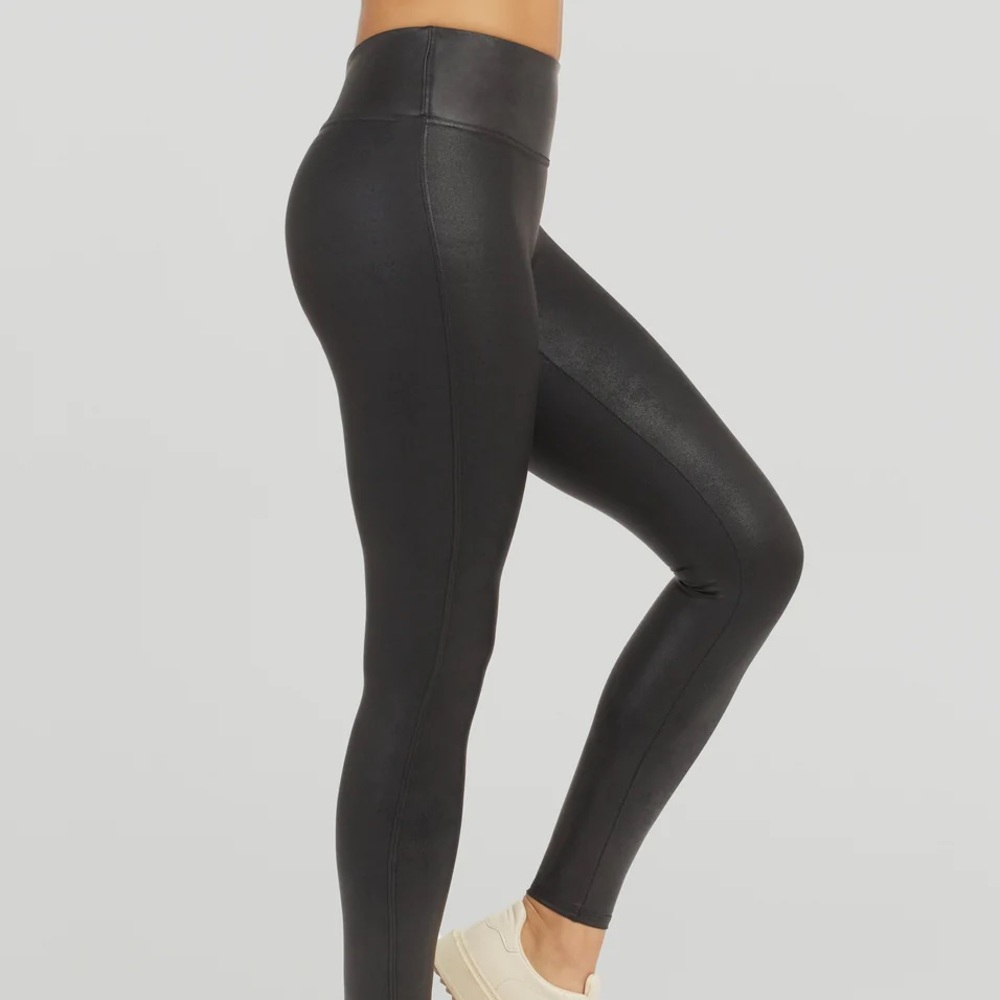 Spanx Faux Leather Leggings Black, Size Small